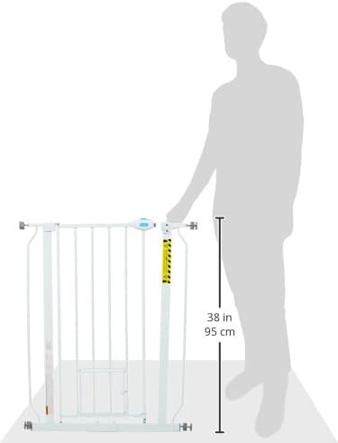 Carlson Extra Tall Walk Through Pet Gate with Small Pet Door, Includes 4-Inch Extension Kit, 4 Pack Pressure Mount Kit and 4 Pack Wall Mount Kit