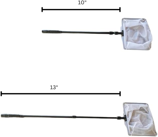 UNEAK - Aquarium Fish Net with Extendable 22"-33" Handle, Telescopic Fish Tank Nets, Fine Mesh Net for Fish and Shrimp Catching, Ponds, Creeks, and Aquariums