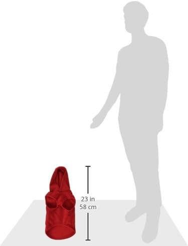 Gooby - Fleece Vest Hoodie, Small Dog Pull Over Hooded Fleece Jacket with Leash Ring, Red, Large