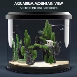 Pssopp Aquarium Mountain View, Aquarium Rockery Landscape Rockery Landscape Rock Hiding Cave Artificial Hill Fish Tortoise Aquarium Landscape Ornament for Fish Aquarium Terrarium