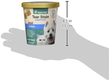 NaturVet – Tear Stain Plus Lutein – Eliminates Unsightly Tear Stains – Enhanced with Cranberry Extract, Marshmallow Root & Oregon Grape Root – for Dogs & Cats – 70 Soft Chews