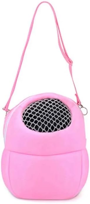 Pet Carrier Backpack for Small Animals, Travel Handbag for Cat, Puppy, Guinea Pig, Hedgehog, Hamster (Pink, S)