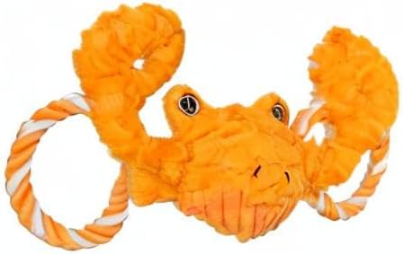 Jolly Pets Jolly Tug-a-Mal Crab Tug/Squeak Toy, Medium, Crab (JTA63)