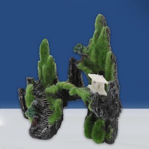 Pssopp Aquarium Mountain View, Aquarium Rockery Landscape Rockery Landscape Rock Hiding Cave Artificial Hill Fish Tortoise Aquarium Landscape Ornament for Fish Aquarium Terrarium