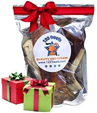 Assorted Natural Dog Chews - Lamb, Beef, Pork & Chicken Jerky Mixed Dog Treats, Digestible Gluten Free Chews, Long Lasting, All Breeds Variety Pack | 8 oz Bag