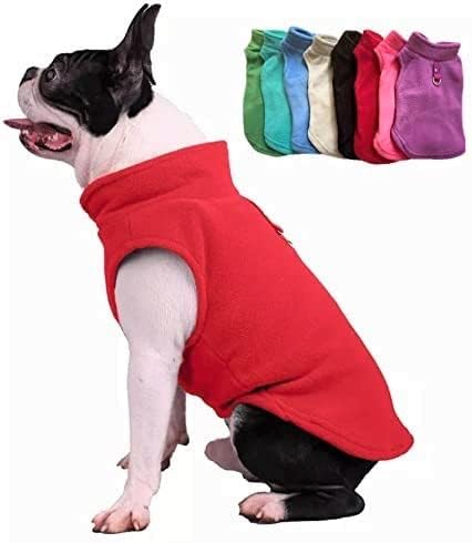 JACKO & CO - Fleece Vest Sweater with Leash Ring - Soft Lightweight Breathable for Puppies Small Medium Dogs, Kitten, Cats, Chihuahua - Warm for Fall/Autumn/Winter (Red, X-Small 2-4lbs)