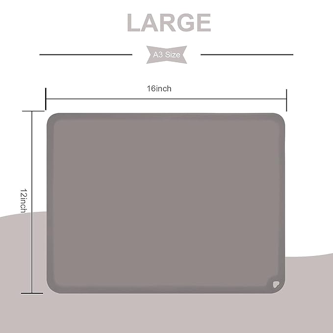 KVK Kids Silicone Placemat, KVK Baby Placemats for Kids Toddler Children Reusable Non-Slip Table Mats Baby Food Mats for Restaurant, 4 Pack, Gray