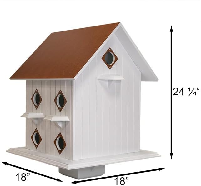 BestNest Wing & A Prayer Purple Martin Mansion Bird House - Hammered Copper Roof - Purple Martin House for Outdoors - Martin Bird Houses - Elegant Design for Gardens & Large Yards