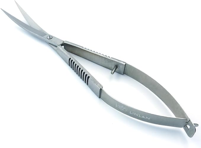 LINLAN Aquatic Plant Spring Scissors for Precise Trimming, Stainless Steel with Top Rebound Feel, Ideal for Aquatic Ferns and Microsorum Pteropus in Planted Tanks