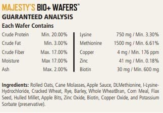 Majesty's BIO+ Biotin Wafers - Superior Horse/Equine Hoof and Coat Support Supplement - Copper, Zinc, Lysine, Methionine (2 Pack(120 Count Total))