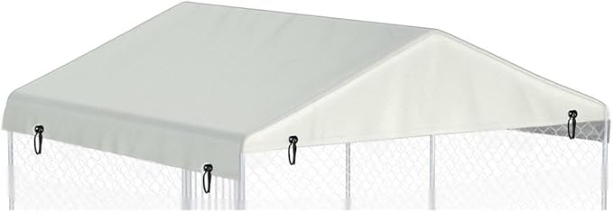 Outdoor Kennel Cover 4.2'W x 4.2'L Made of 600D Waterproof Oxford Cloth- Beige Replacement(Sold only Kennel Cover Without Frame)