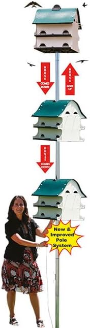 S&K American Barn Purple Martin House, 12 Room, Crescent Starling-Resistant Entries, Plastic Construction, White