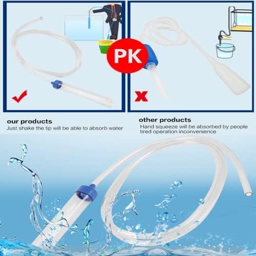 KUIDAMOS Aquarium Manual Water Changer Gravel Cleaner Siphon Tube Fish Tank Tidyning Tool Fish Tank Gravel Cleaner Aquarium Vacuum Siphon Fish Tank Drainer Gravel Cleaners
