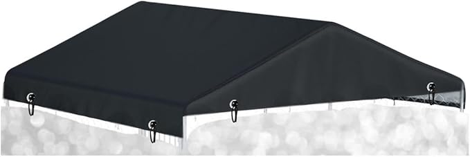 Outdoor Dog Kennel Cover 4.2 ft x 4.2 ft Made of 600D Waterproof Oxford Fabric - Black Replacement(Sold only Kennel Cover Without Frame)