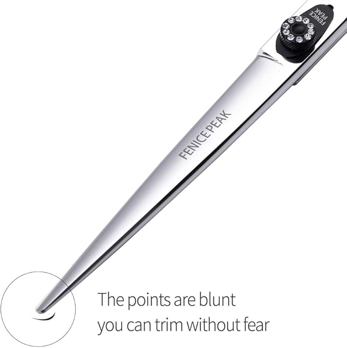 Fenice Peak 7.0'' Dog Straight Scissors For Grooming Pet Hair Cutting Shears 440C Stainless Steel Black Non-Slip Handle Sharp Blades Professional Pet Trimming Scissors for Cats