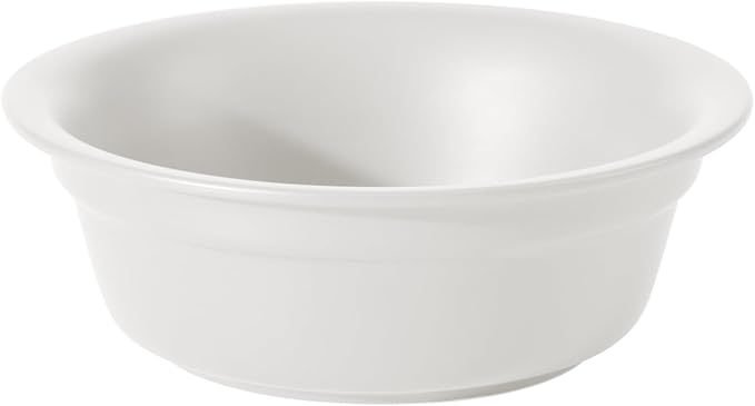 Ceramic 8.7inch Dog Bowl for Large Dogs, Basic Food and Water Bowl for Replacement, Wide Opening Rounded Edge(Single Bowls, Matt White)