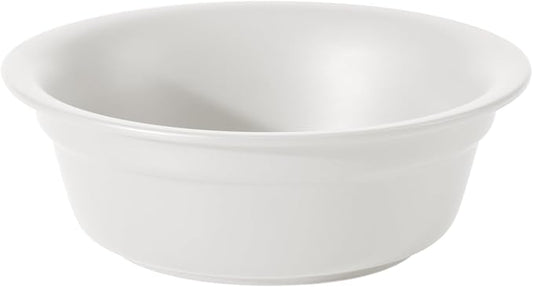 Ceramic 8.7inch Dog Bowl for Large Dogs, Basic Food and Water Bowl for Replacement, Wide Opening Rounded Edge(Single Bowls, Matt White)