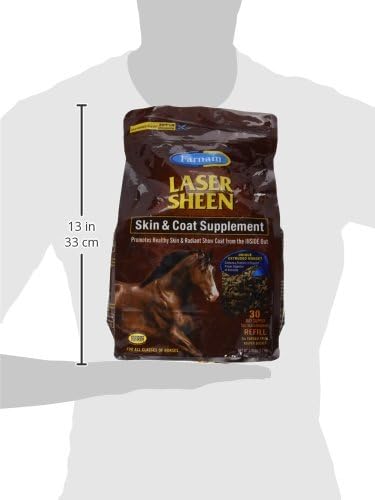 Farnam Laser Sheen Skin & Coat Supplement for Horses, Promotes Healthy Skin & Radiant Coat from The Inside Out, 3.75 Pounds 30 Day Supply