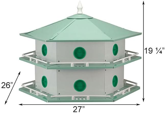 Heath 12-Room Deluxe Purple Martin House with Decoys – Durable Aluminum, Spacious Nesting, Easy Mounting