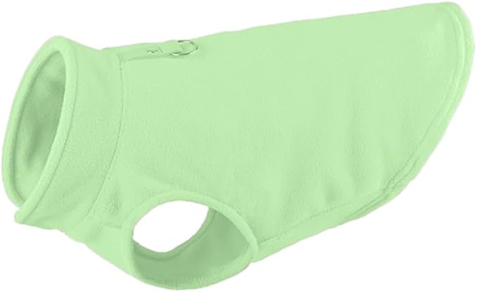 JACKO & CO - Fleece Vest Sweater with Leash Ring - Soft Lightweight Breathable for Puppies Small Medium Dogs, Kitten, Cats, Chihuahua - Warm for Fall/Autumn/Winter (Mint Green, X-Large 17-25lbs)