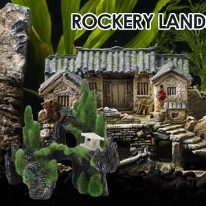 Pssopp Aquarium Mountain View, Aquarium Rockery Landscape Rockery Landscape Rock Hiding Cave Artificial Hill Fish Tortoise Aquarium Landscape Ornament for Fish Aquarium Terrarium