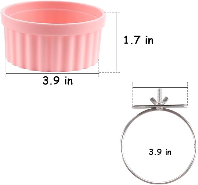 2 Pack Bird Detachable Bowl Plastic Food Cup Convenient Hanging Seed Water Feeder for Bird Parrot Canary Finch Parakeet Budgie Cockatiel Lovebird