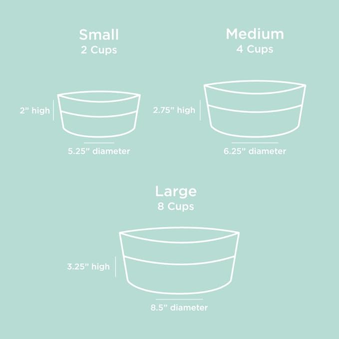 Waggo Dipper Ceramic Dog Bowl for Small and Large Breeds - Heavyweight and Durable Pet Food and Water Dish Crock, Dishwasher Safe, Modern (Light Grey, Large)