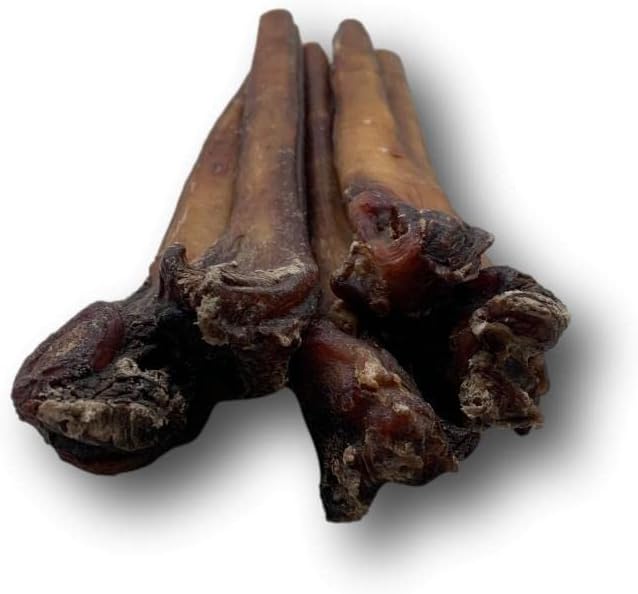 Top Dog Chews - Extra Thick 12 Inch Bully Sticks, 5 Pack. 100% Natural Beef, Long Lasting, Free Range, Grass Fed, Supports Dental Health & Easily Digestible, Treat for Medium & Large Dogs