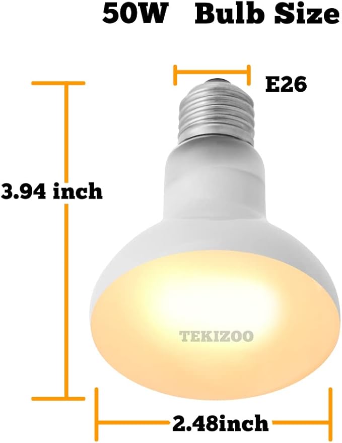 Reptile Heat Lamp UVA Basking Daylight Spot Bulb for Amphibian,Lizard,Tortoise,Bearded Dragon 50W(3 Pack)