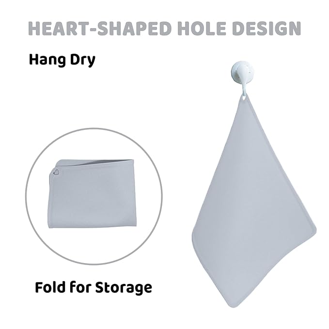 KVK Silicone Placemat for Toddles Kids Non-Slip Reusable Portable Baby Placemats for Restaurant Stain-Proof Children Food Mats Eating Table Mat 2 Pack (Silver Gray)