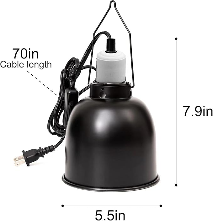 Reptile Light Fixture 2 Packs 5.5'' – Dual Use Dome Lamp with Ceramic Socket for Heat Emitter & Basking Bulbs – Ideal for Bearded Dragon, Snake, Chameleon,Snake Turtle Terrariums