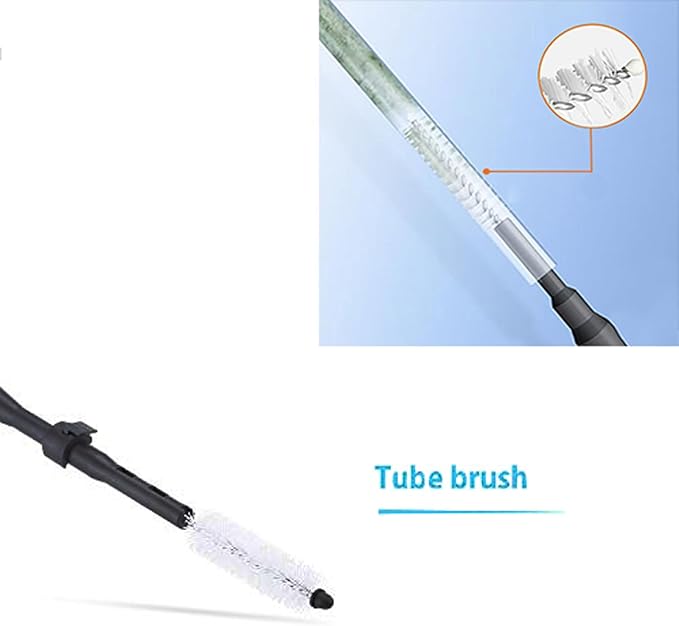 Carefree Fish 4IN1 Carbon Fiber Aquarium Cleaning Tools Long Handle Adjustable Length 18~24Inch Fish Tank Cleaner Kit Alage Scraper Scrubber Brushes Set