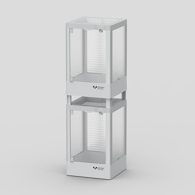 Reptile Glass Terrarium 7.9"x7.9"x11.8" 3.2 Gallon Knock-Down | Dual-Locking Security | Mesh Ventilation | Durable Aluminum Frame | Modern Design