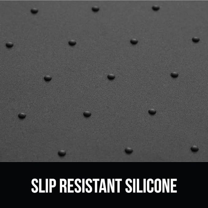 GORILLA GRIP 100% Waterproof Raised Edge BPA Free Silicone Pet Feeding Mat, Dog Cat Food Mats Contain Spills Protects Floors, Placemats for Cats and Dogs Water Bowl, Pets Accessories 28x18 Charcoal