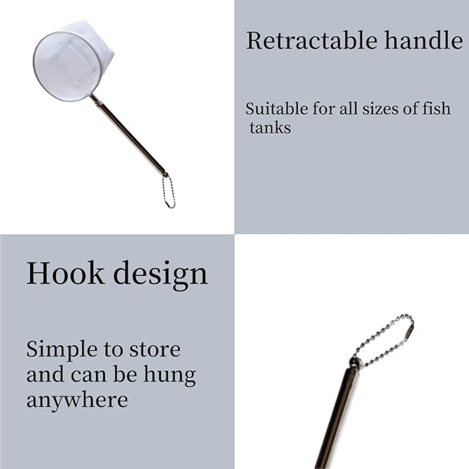 2 Pieces of Aquarium Fishing nets,Fish nets with Handles, Small net for Shrimp and Fish,Shrimp Tank Accessories