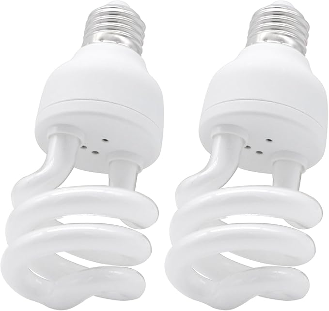 UVB Light Bulb for Reptiles, 13W 5.0 UVA UVB Heat Lamp Bulbs Ideal for Rainforest Reptiles, Bearded Dragons Lizard Turtle Tortoise Iguanas Chameleons Snake (2 Pack)