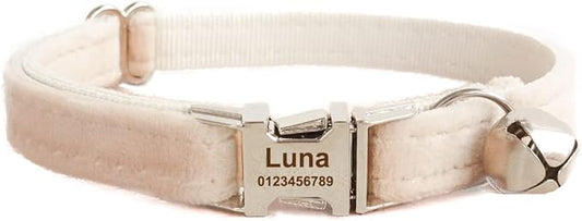 Cat Collar Personalized with Name Phone Number Engraved,Customized with Bell for Small Dogs Puppy Kitten
