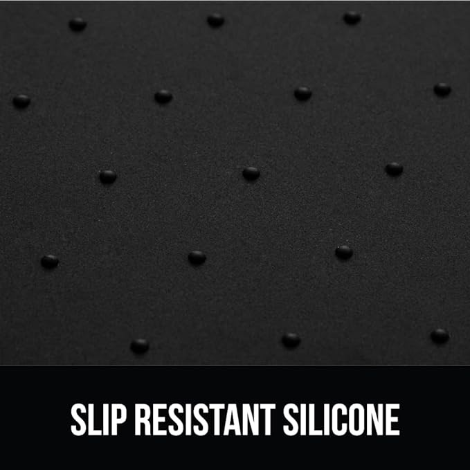 GORILLA GRIP 100% Waterproof Raised Edge BPA Free Silicone Pet Feeding Mat, Dog Cat Food Mats Contain Spills Protects Floors, Placemats for Cats and Dogs Water Bowl, Pets Accessories 32x24 Black