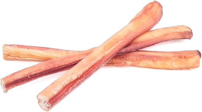 Bully Bunches All Natural Jumbo 12 Inch Bully Sticks – Odour Free, Rawhide Free, Chemical Free – Safe, Long Lasting Thick Beef Dog Chew Gnaws – Fully Digestible Treat for Medium and Large Dogs, 5 Pk