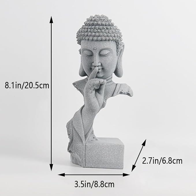 livelyfish Meditating Buddha Statue Zen Garden Statues Sandstone Thinker Buddha Sculpture Figurine for Fish Tank Aquarium Home Decorations, Gift (Medium)
