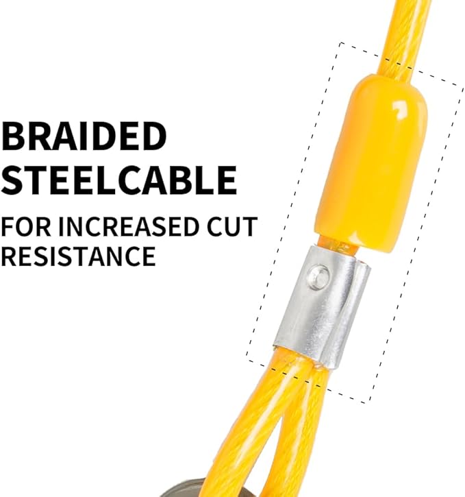 Dog tie Out Cable, 10/20/25/30/50/70/100 feet, Suitable for Dogs up to 350 pounds, Dog Cable with Swivel Buckle, Lightweight, Non-Winding, for Outdoor Camping, Chain for Yard (Yellow, 10FT)