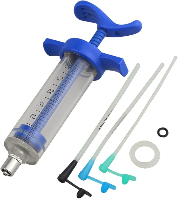 LILYS PET Reuseable Young Birds Feeding Syringe,Plastic and Perspex Material,Feeding Milk for Young Birds or Feeding Medicine for Sick Birds (30ml and 2+2.5+3mm Hose)