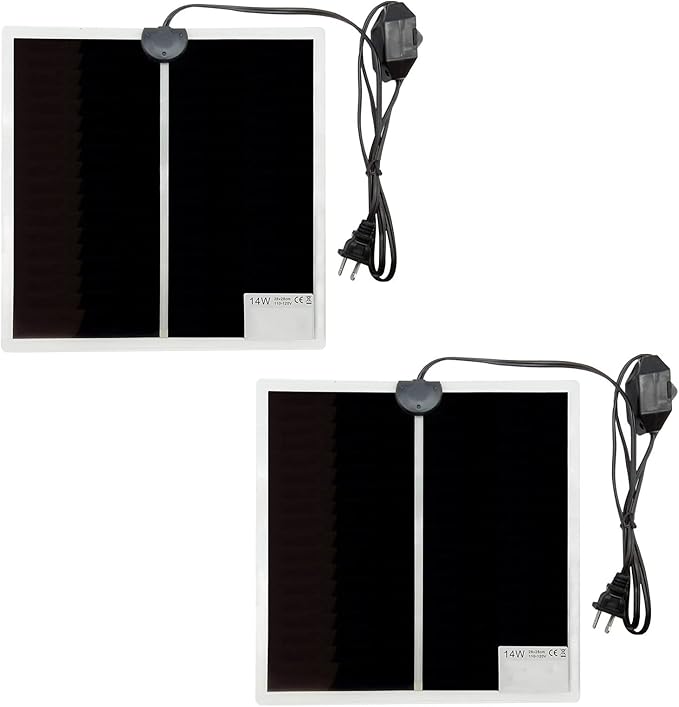 2 Pack 14 W Reptile Heating Pad Under Tank Heater Tank Warmer with Temperature Control, Power Adjustment Terrarium Heater Heat Mat for Reptiles Turtle Tortoise Snakes Lizard