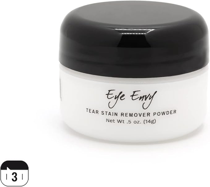 Eye Envy 3 Step Tear Stain Remover Kit for Dogs | Clean, Stain-Free Eyes in 7 Days | Contains: Cleanser 8.45 fl.oz, Wipes 60 Count and Powder 0.5oz | Non-irritating and Natural