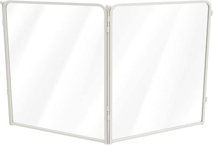 FXW Homeplus Unleashed Indoor Dog Playpen - Stress-Free and Safe Play, Heavy Duty 32 Inch 2 Acrylic Panels Dog Pen for Small and Medium Dogs, White│Patented