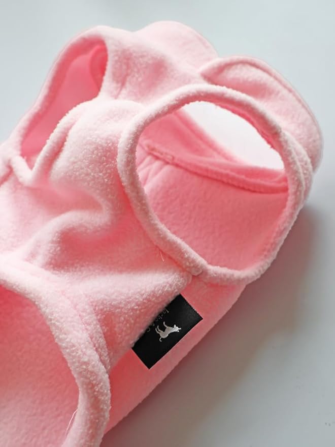 JACKO & CO - Fleece Vest Sweater with Leash Ring - Soft Lightweight Breathable for Puppies Small Medium Dogs, Kitten, Cats, Chihuahua - Warm for Fall/Autumn/Winter… (Pink Lemonade, X-Small 2-4lbs)