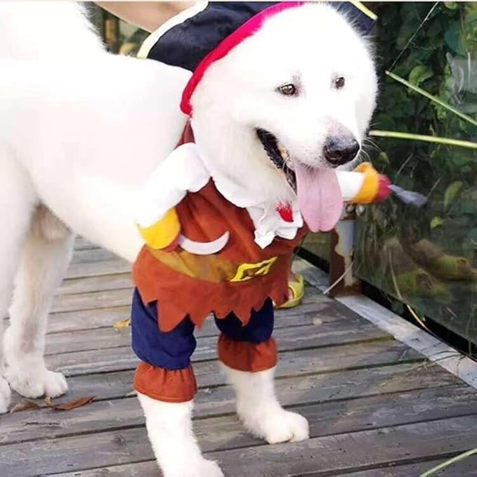 Idepet New Funny Pet Clothes Pirate Dog Cat Costume Suit Corsair Dressing up Party Apparel Clothing for Cat Dog Plus Hat (X-Large)