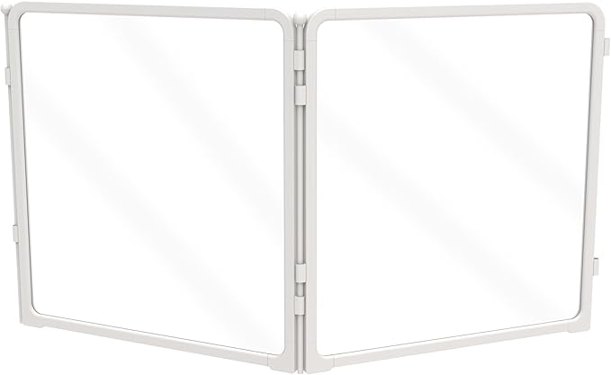 FXW Homeplus Unleashed Indoor Dog Playpen - Stress-Free and Safe Play, Heavy Duty 24 Inch 2 Acrylic Panels Dog Pen for Puppy and Small Dogs, White│Patented
