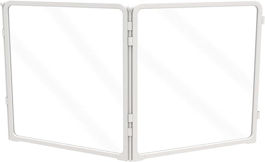 FXW Homeplus Unleashed Indoor Dog Playpen - Stress-Free and Safe Play, Heavy Duty 24 Inch 2 Acrylic Panels Dog Pen for Puppy and Small Dogs, White│Patented