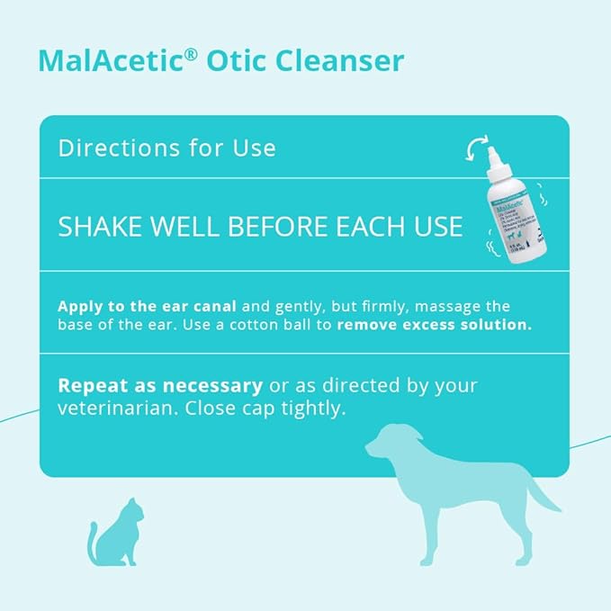 Dechra Malacetic Otic Cleanser for Dogs and Cats, 4 fl oz